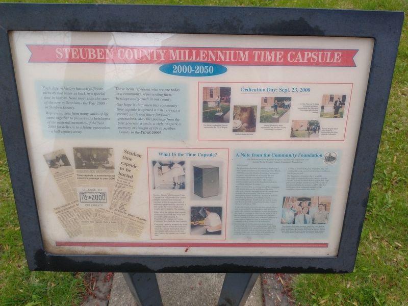 Steuben County Millennium Time Capsule Marker image. Click for full size.