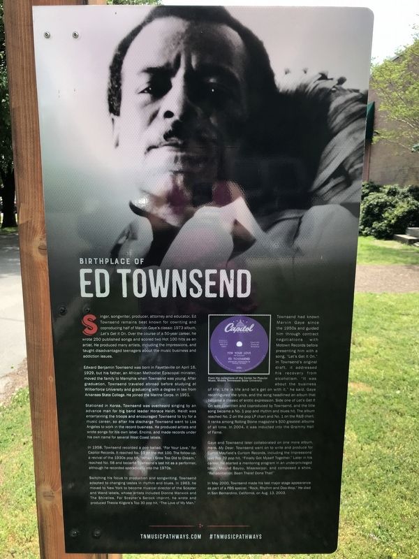 Birthplace of Ed Townsend Marker image. Click for full size.