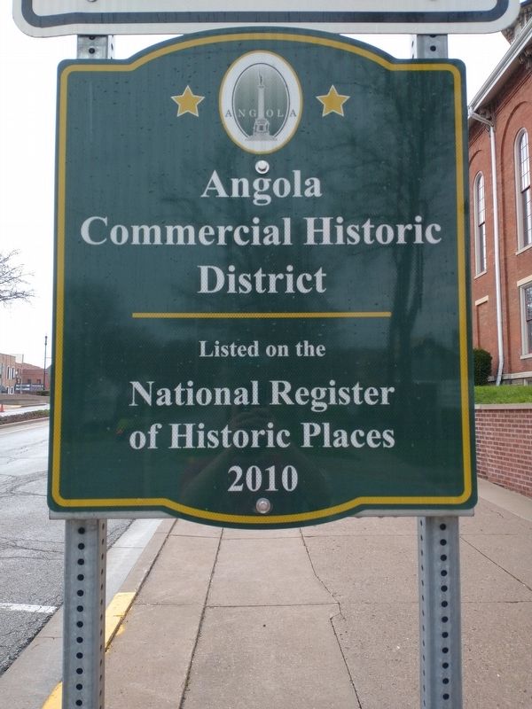 Angola Commercial Historic District Marker image. Click for full size.