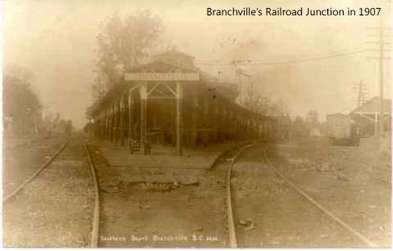 Branchville Depot in 1907 image. Click for more information.