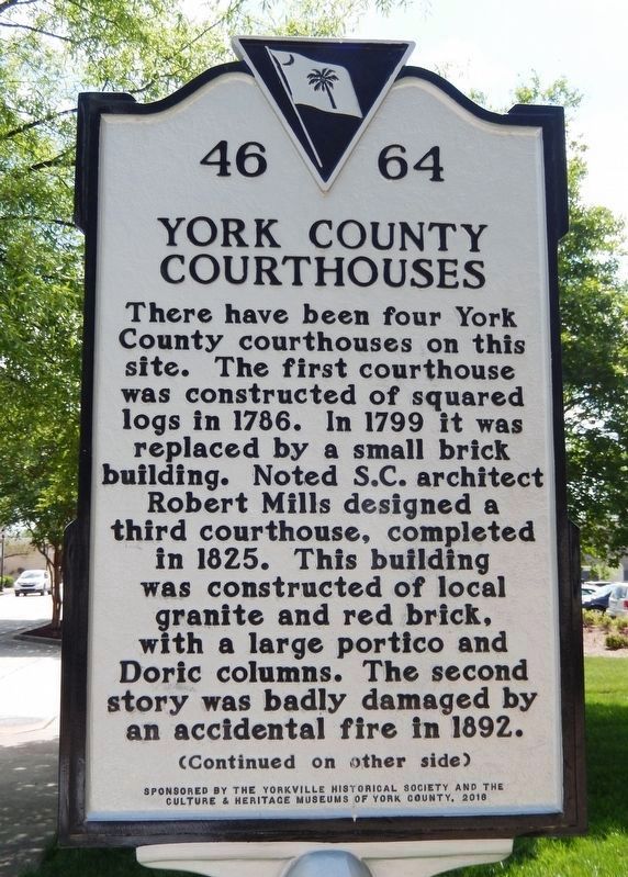 York County Courthouses Marker (<i>side 1</i>) image. Click for full size.
