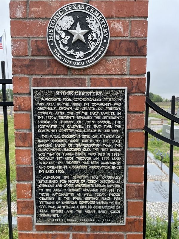 Snook Cemetery Marker image. Click for full size.