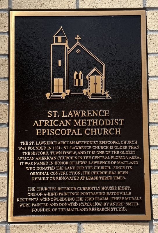 St. Lawrence African Methodist Episcopal Church Marker image. Click for full size.