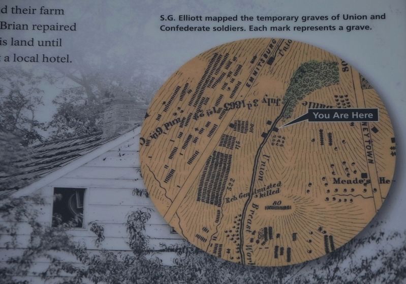 Closeup of the S.G. Elliott Burial Map image. Click for full size.