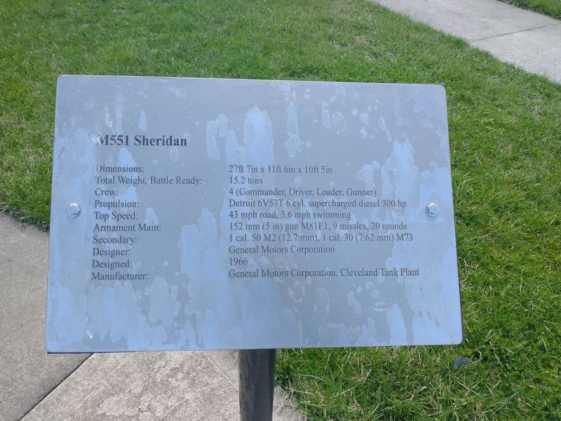 M551 Sheridan Marker image. Click for full size.