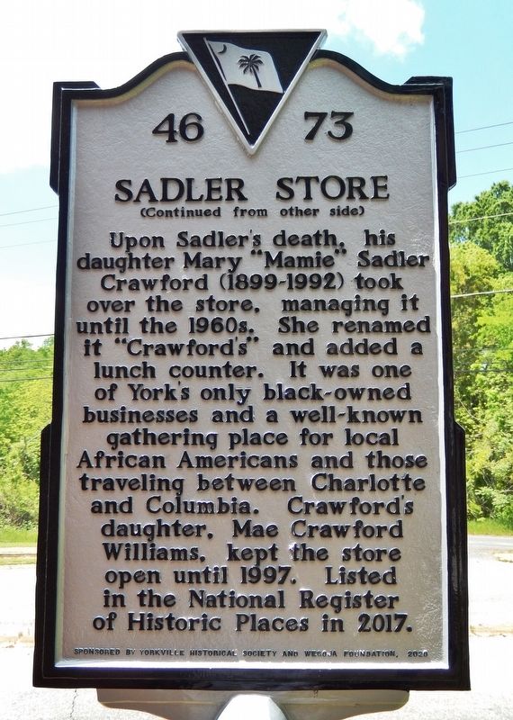 Sadler Store Marker (<i>side 2</i>) image. Click for full size.