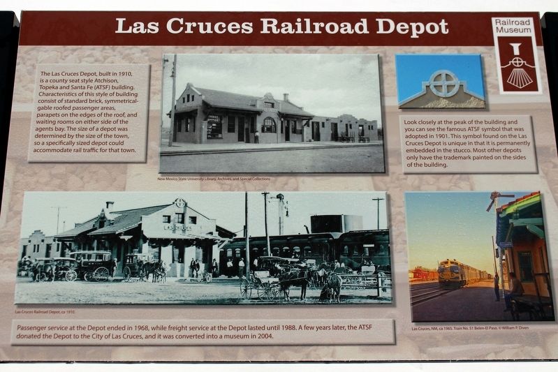 Las Cruces Railroad Depot Marker image. Click for full size.