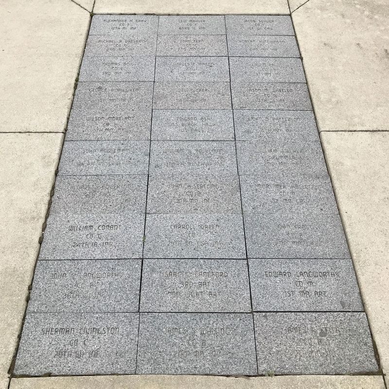 Dodge County Civil War Memorial Pavers, south side image. Click for full size.