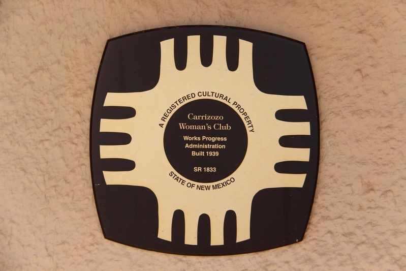 Carrizozo Woman's Club Marker image. Click for full size.