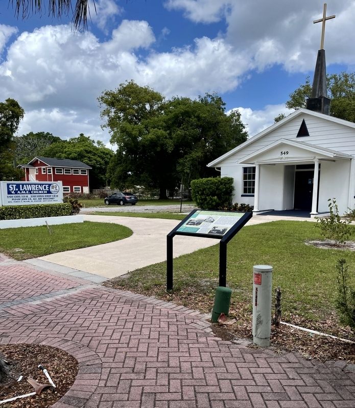 St. Lawrence African Methodist Church and the Mosley House Marker. Click for full size. St. Lawrence African Methodist Church and the Mosley House Marker image. Click for full size.