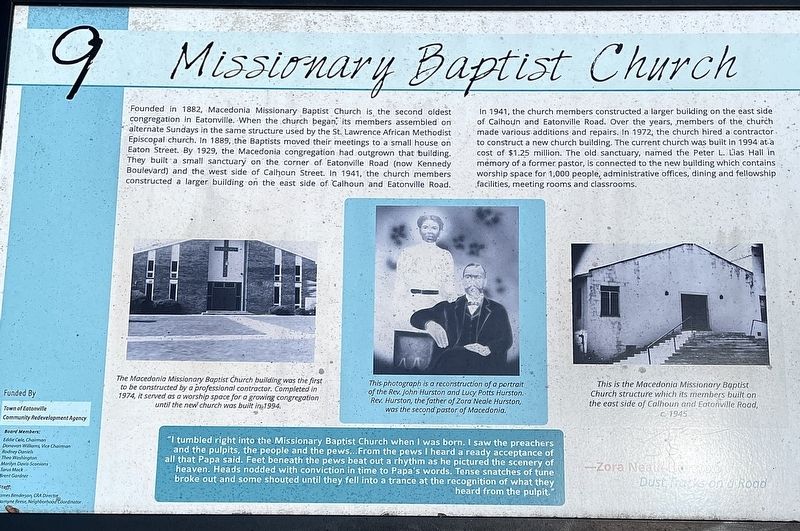 Missionary Baptist Church Marker image. Click for full size.