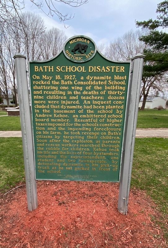 Bath School Disaster Marker image. Click for full size.