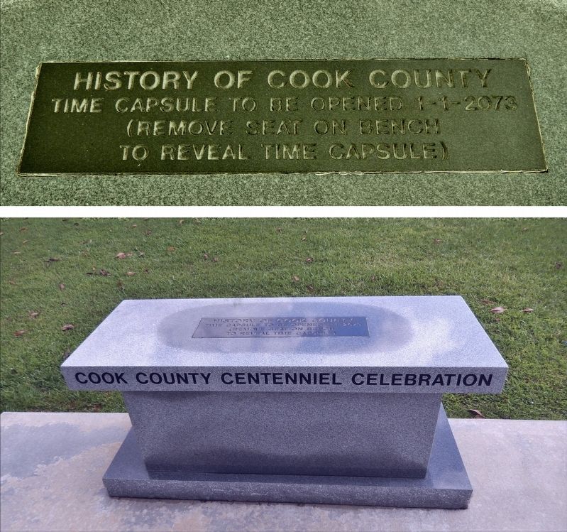 Cook County Centennial Bench & Time Capsule image. Click for full size.