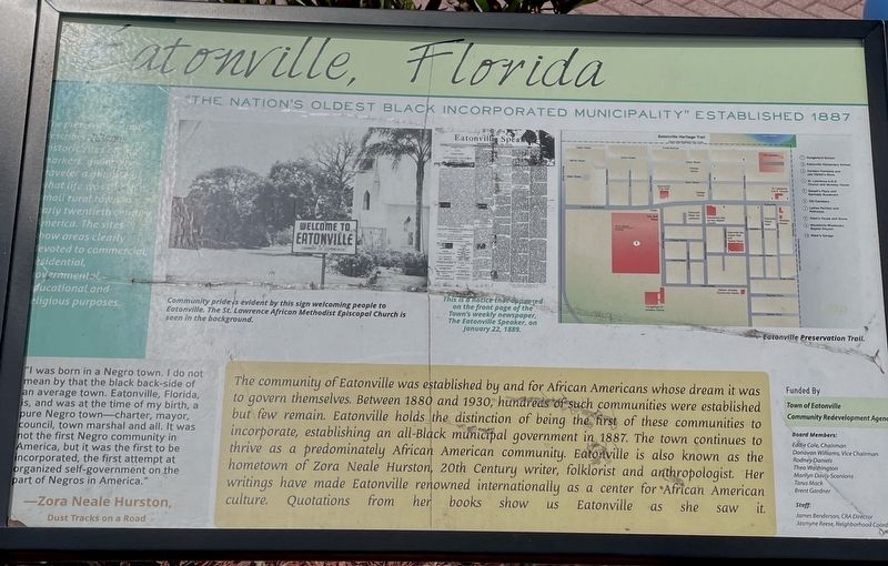 Eatonville, Florida Marker image. Click for full size.
