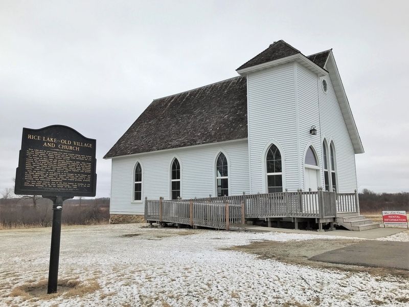 Rice Lake--Old Village and Church Marker and Rice Lake Church image. Click for full size.
