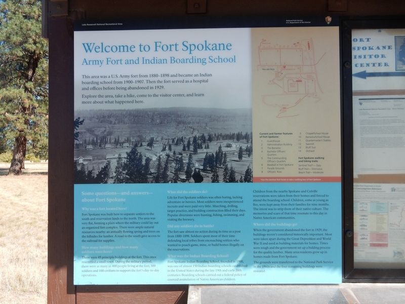 Welcome to Fort Spokane Marker image. Click for full size.