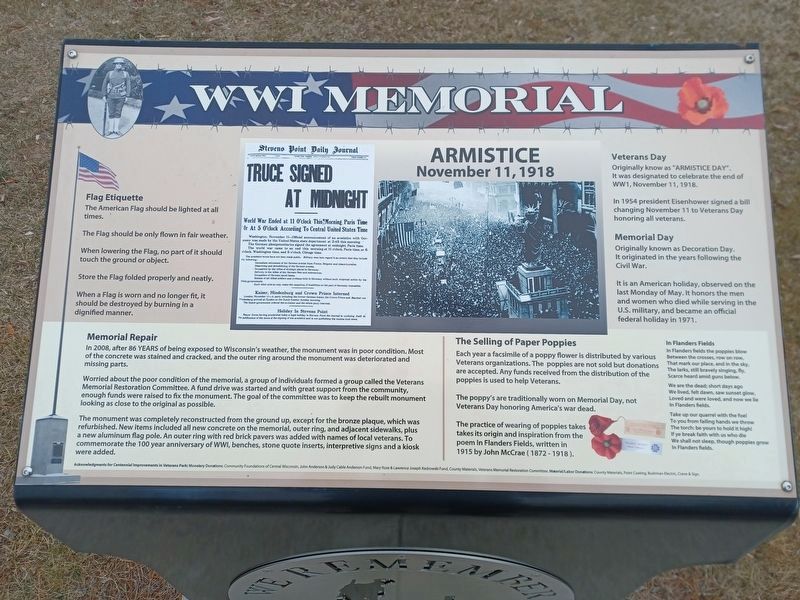 WWI Memorial marker image. Click for full size.
