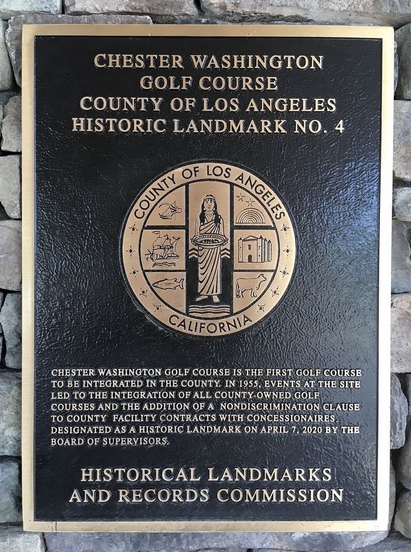 Chester Washington Golf Course Marker image. Click for full size.