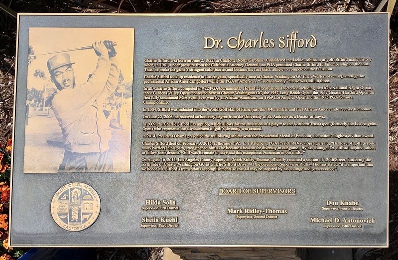 Dr. Charles Sifford Marker image. Click for full size.