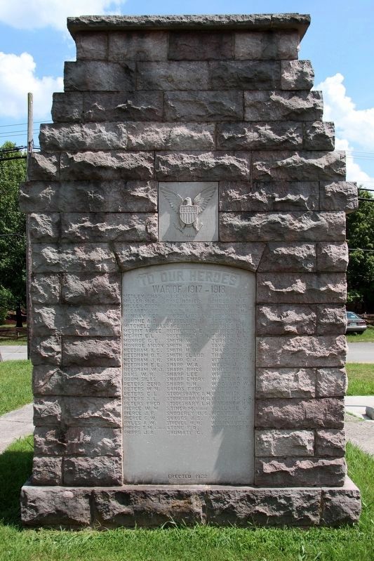 Union County World War I Monument (back) image. Click for full size.