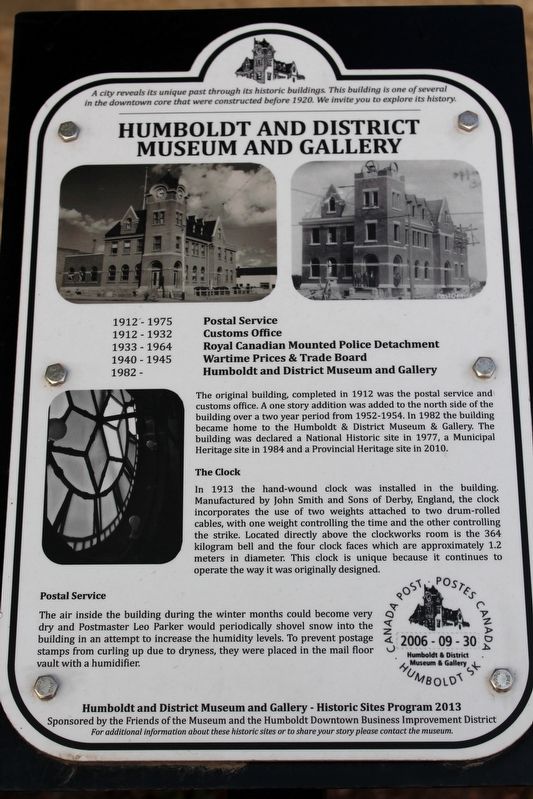 Humboldt and District Museum and Gallery Marker image. Click for full size.