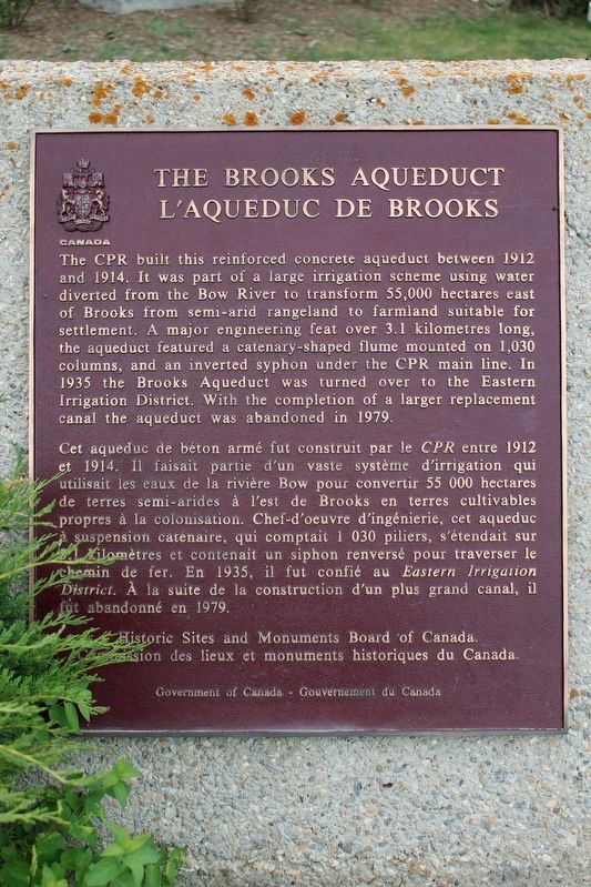The Brooks Aqueduct/L’aqueduc de Brooks Marker image. Click for full size.