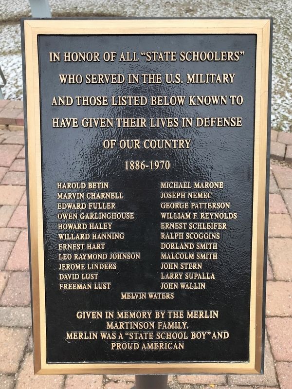 State Schoolers U.S. Military Memorial image. Click for full size.
