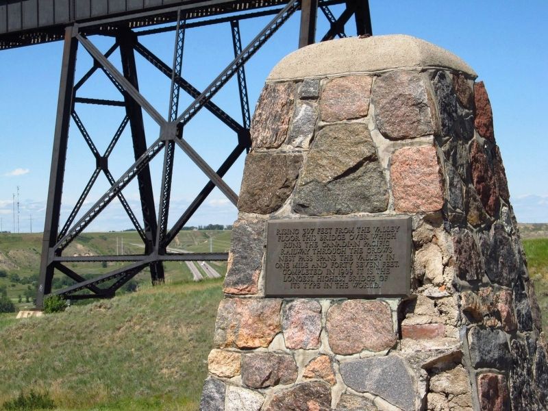 Lethbridge Viaduct Marker. Click for full size. Lethbridge Viaduct Marker image. Click for full size.