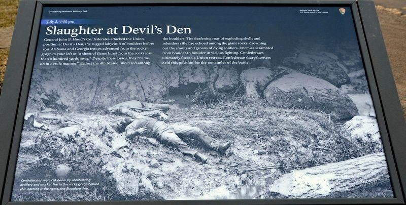 Slaughter at Devil's Den Marker. Click for full size. Slaughter at Devil's Den Marker image. Click for full size.