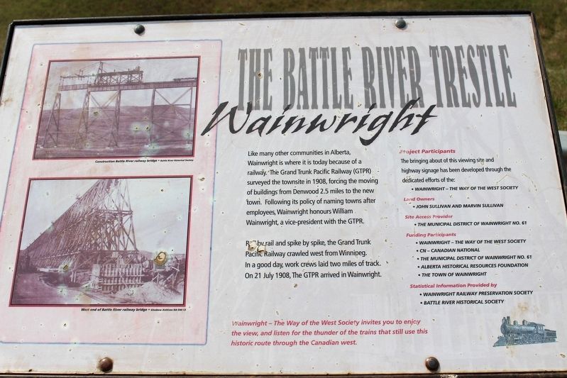The Battle River Trestle Marker image. Click for full size.