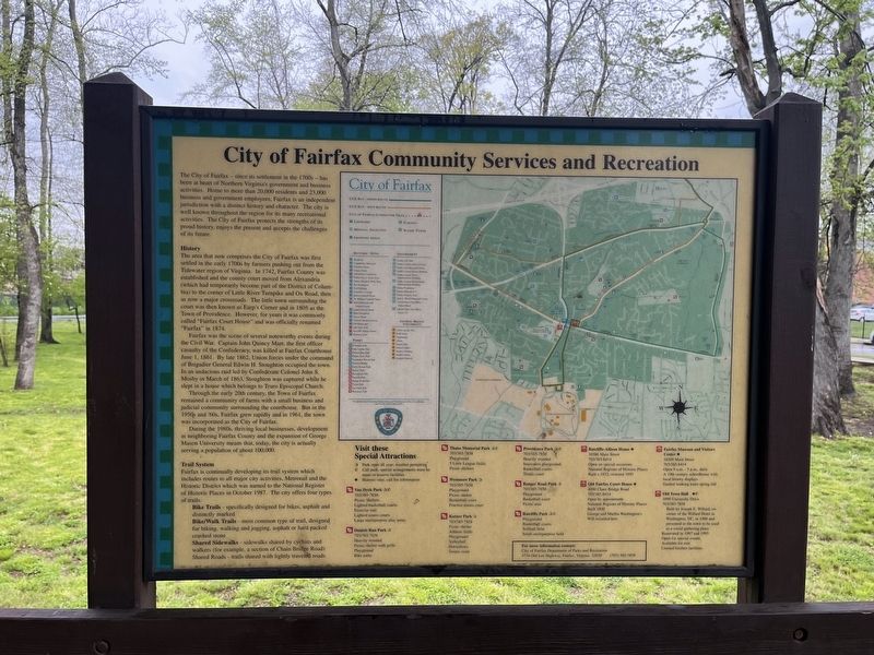 City of Fairfax Community Services and Recreation Marker image. Click for full size.