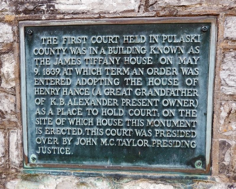 The First Court held in Pulaski County Marker image. Click for full size.