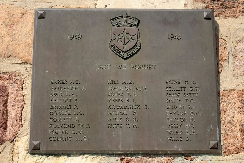 Wainwright Memorial Clock Tower Marker World War II plaque image. Click for full size.