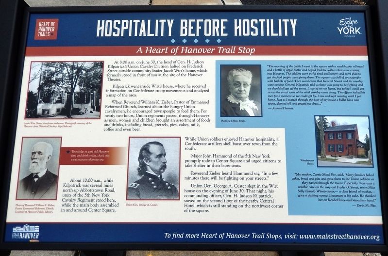 Hospitality Before Hostility Marker image. Click for full size.