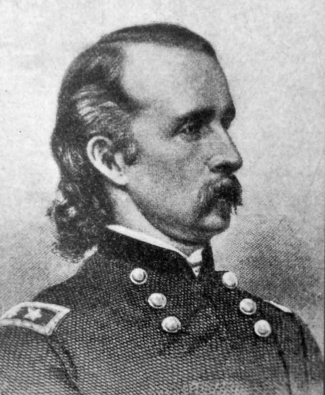 Marker detail: Union Gen. George A. Custer image. Click for full size.