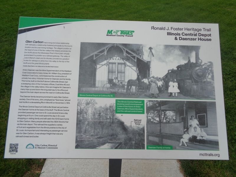 Illinois Central Depot & Daenzer House Marker image. Click for full size.