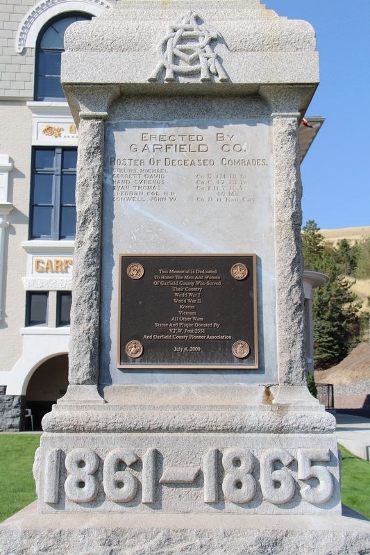 Garfield County GAR Monument detail (front) image. Click for full size.
