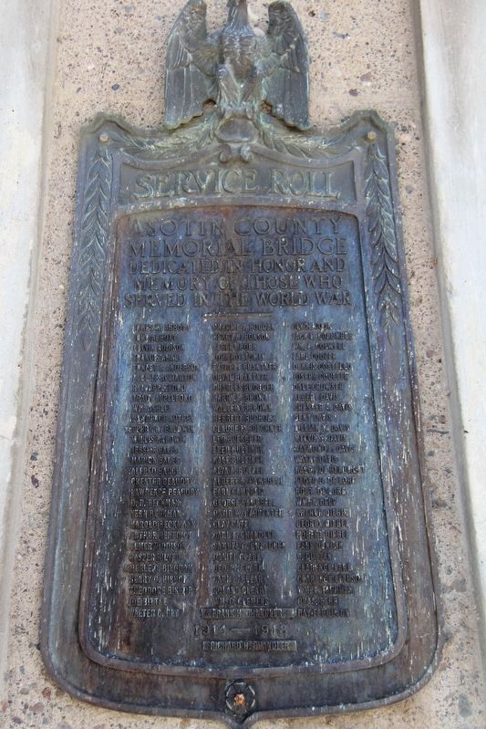 Asotin County Memorial Bridge plaque (Abbott - Ferguson) image. Click for full size.