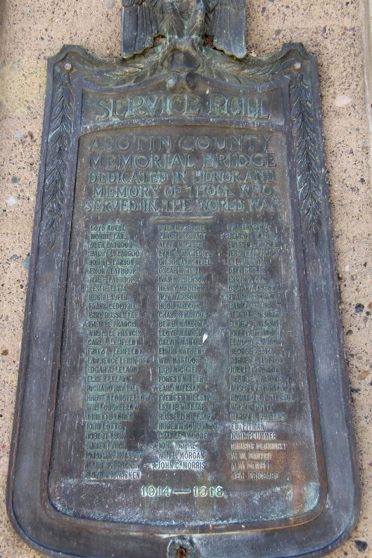 Asotin County Memorial Bridge plaque (Kuehl - Prichard) image. Click for full size.
