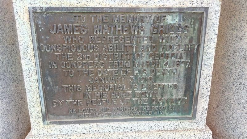 To The Memory of James Mathews Griggs Marker image. Click for full size.