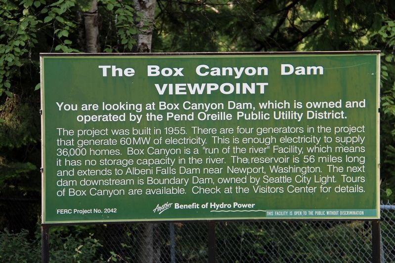 The Box Canyon Dam Viewpoint Marker image. Click for full size.