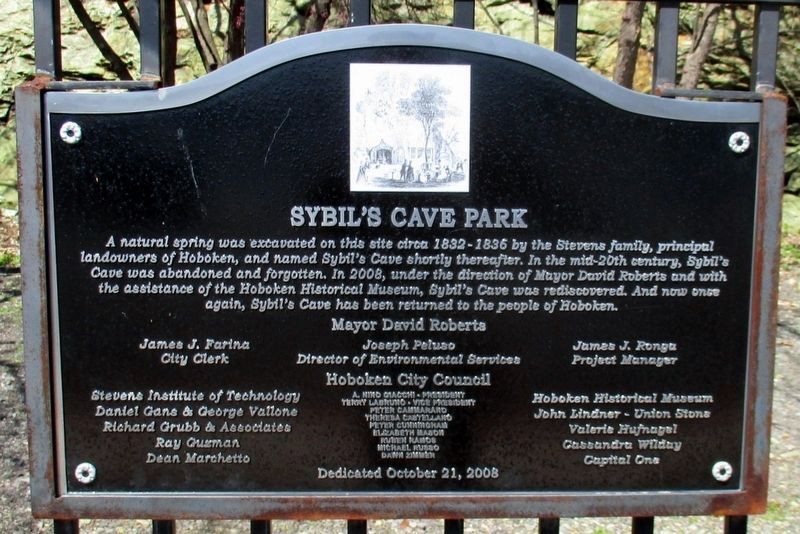 Sybil's Cave Park plaque image. Click for full size.