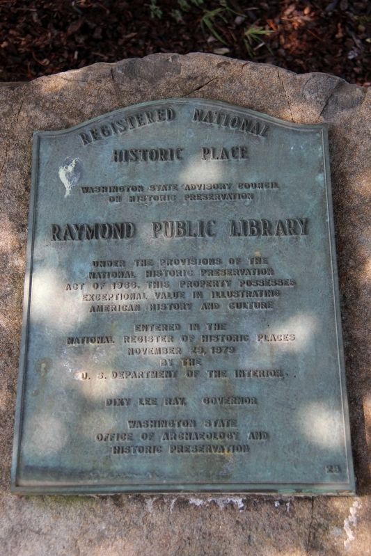 Raymond Public Library Marker image. Click for full size.