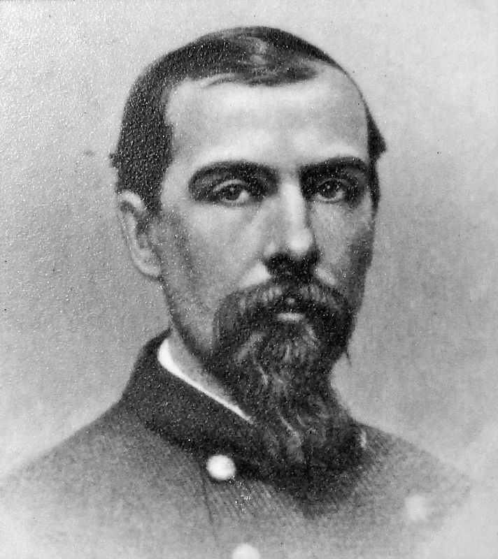 Marker detail: Union Major Amos H. White image. Click for full size.