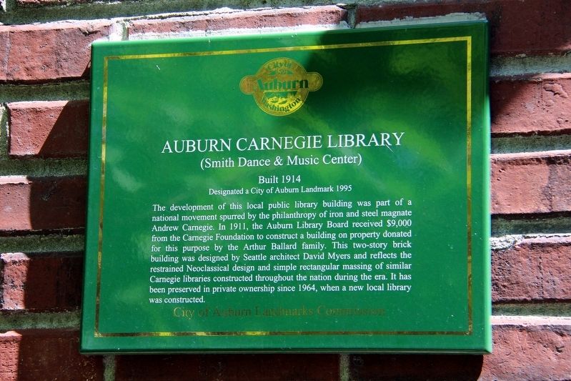 Auburn Carnegie Library Marker image. Click for full size.