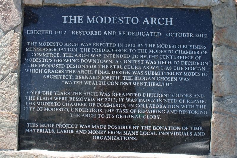 The Modesto Arch Marker image. Click for full size.