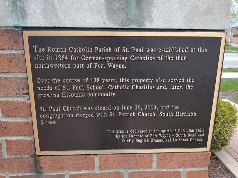 The Roman Catholic Parish of St. Paul Marker. Click for full size. The Roman Catholic Parish of St. Paul Marker image. Click for full size.