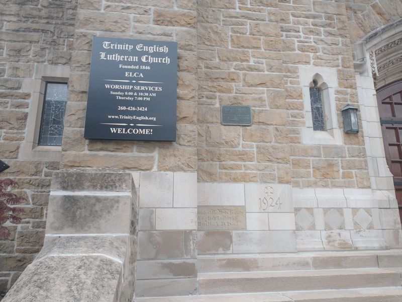 Trinity English Lutheran Church Marker. Click for full size. Trinity English Lutheran Church Marker image. Click for full size.