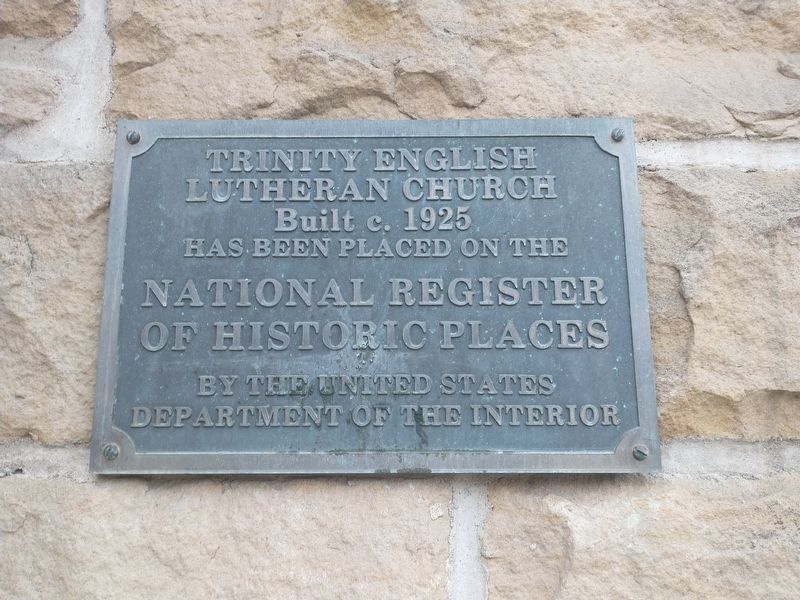 Trinity English Lutheran Church Marker. Click for full size. Trinity English Lutheran Church Marker image. Click for full size.