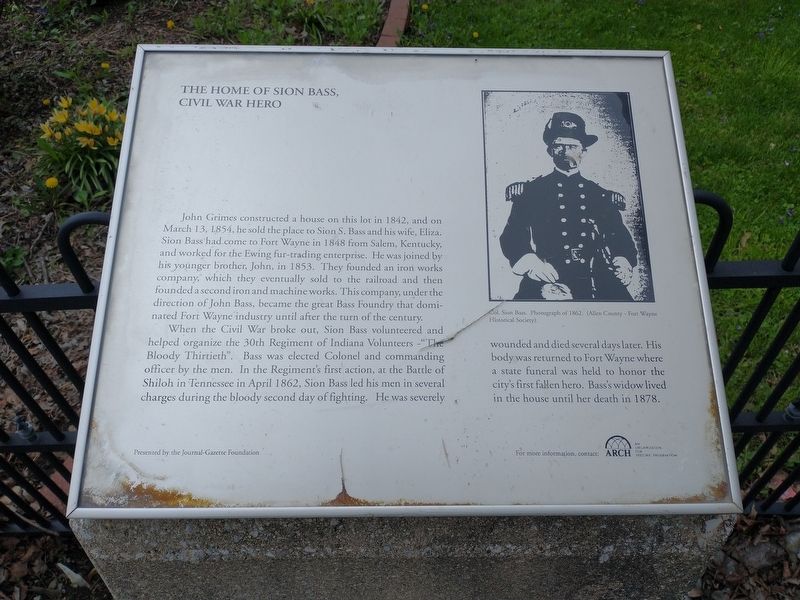 The Home Of Sion Bass, Civil War Hero Marker image. Click for full size.